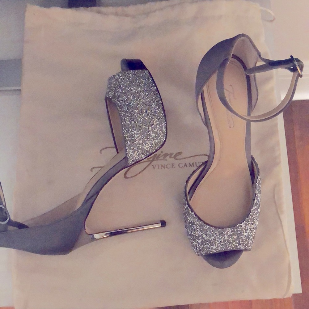Vince Camuto grey sparkling shoes